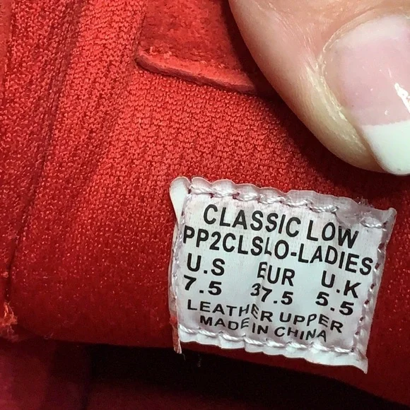 Women's PONY Classic Low Red Suede Shoes Size 7.5 - Picture 10 of 13